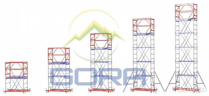 Строительная вышка тура 1.6/0.7 H6.3 метра