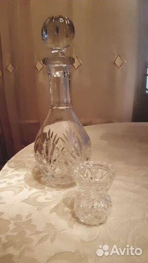 Хрусталь графин h25 см, пепельница, подсвечник