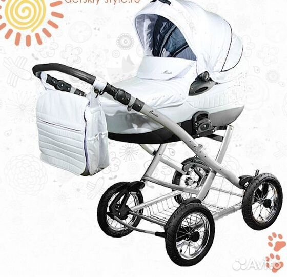 Коляска модульная 2 в 1 экокожа Польша (Новая)