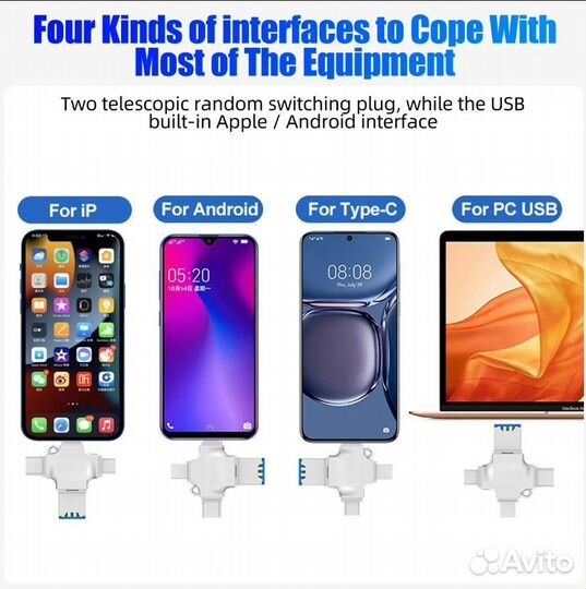 Переходник OTG 3.0 iPh Micro Type-C MicroSD металл