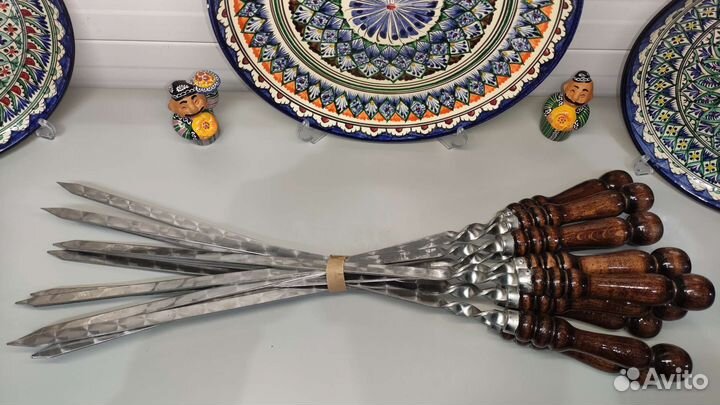 Шампуры с деревянной ручкой 40 и 50 см