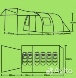 Палатка ES 285 (ES 19) - 6 person tent