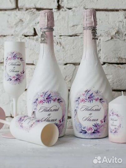 Свадебное шампанское/ фужеры/семейный очаг