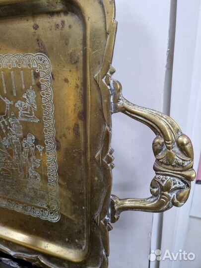 Поднос латунь. Египет прошлый век