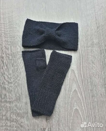 Повязка на голову +митенки