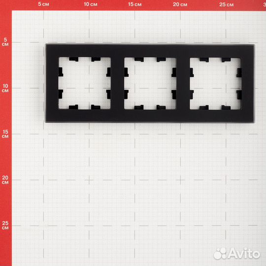 Рамка Systeme Electric AtlasDesign Nature трехместная черная (ATN331003)