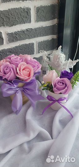 Мини-букеты на выпускной, мыльные розы