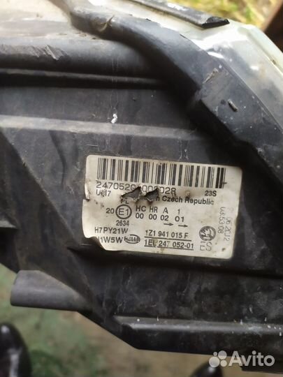 Правая фара skoda octavia a5 рестайлинг 2012