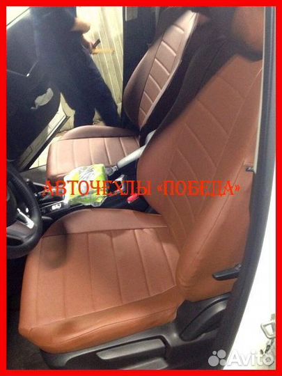 Чехлы Mazda CX-5 1 из экокожи коричневые Классика