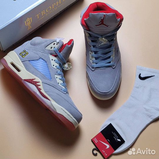 Кроссовки мужские Nike air jordan 5 trophy room ле