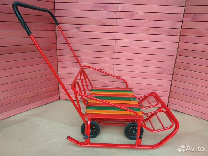 Новые санки с колесами для двойни (два ребенка)