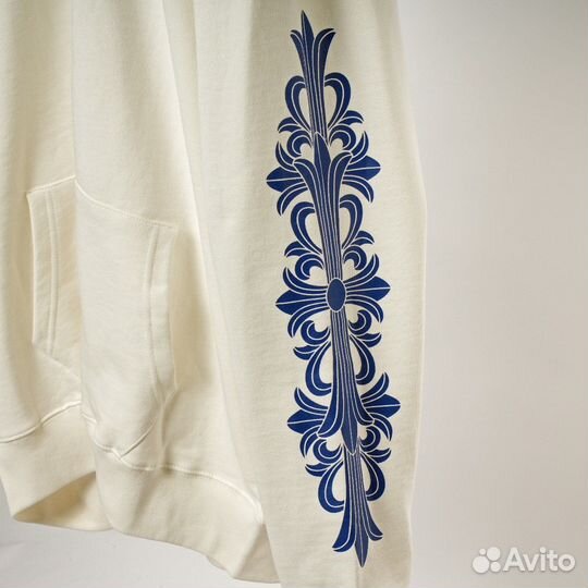 Зип худи chrome hearts белое с языком