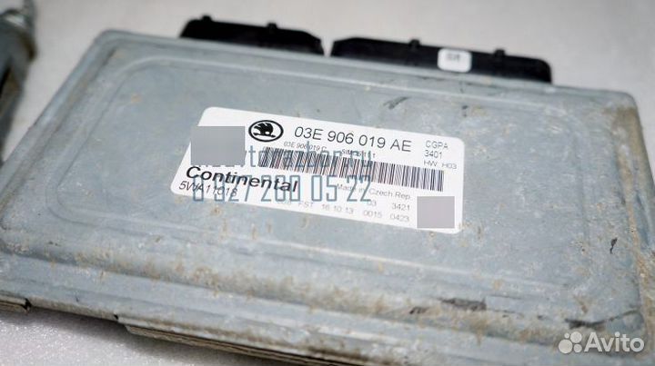 Эбу двиг с замком зажиг комплект Skoda Fabia