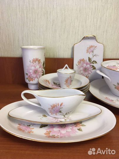 Сервиз столовый СССР Дулево хризантемы астры