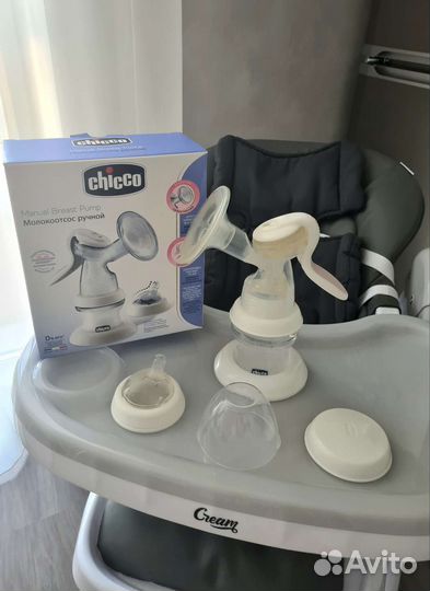 Молокоотсос chicco ручной с бутылочкой