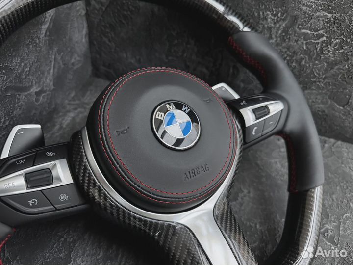 Рули BMW F серии. Строчка, подогрев, карбон Арт А137786889