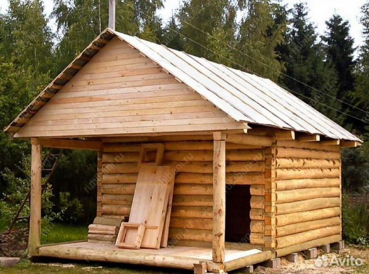 Сруб дома, бани