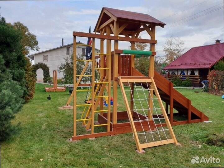 Детские площадки домики качели горка