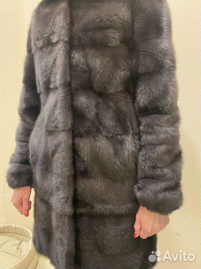 Шуба норковая с капюшоном