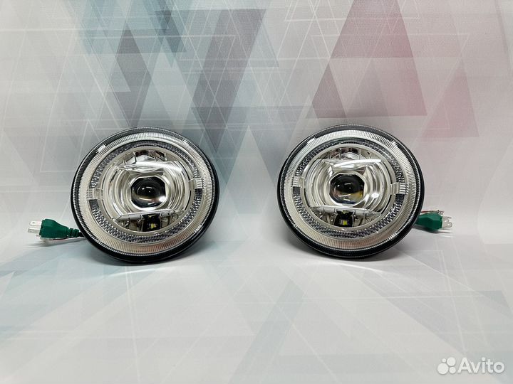 Фары LED Нива G-style с анимацией 7 дюймов хром