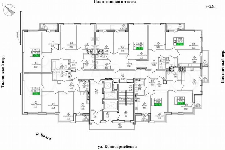 3-к. квартира, 93 м², 6/24 эт.