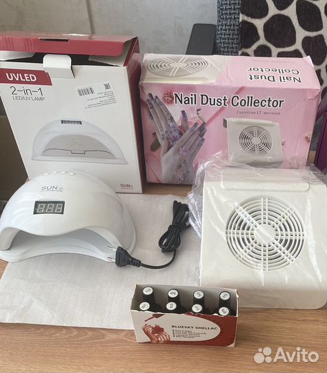 Набор для маникюра лампа пылесос гель лаки