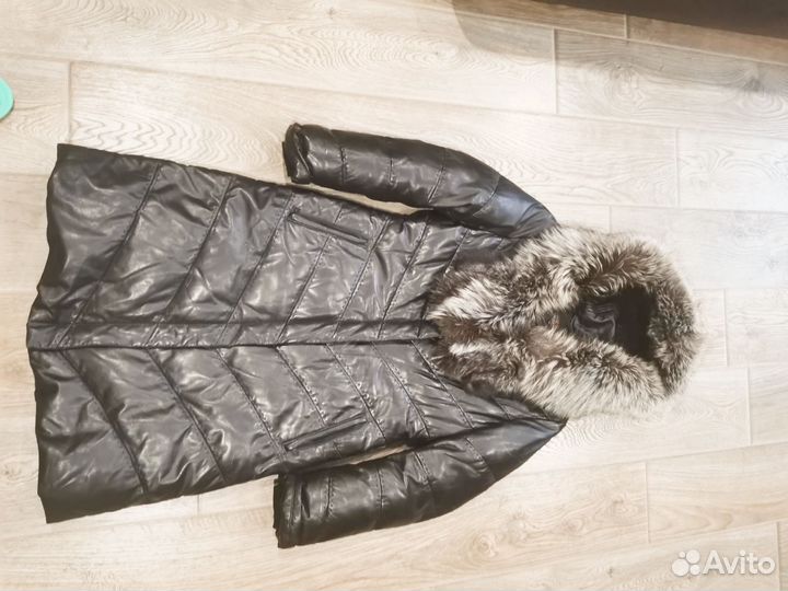 Зимний пуховик из натуральной кожи