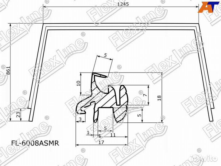 Уплотнитель лобового стекла Nissan X-Trail T30