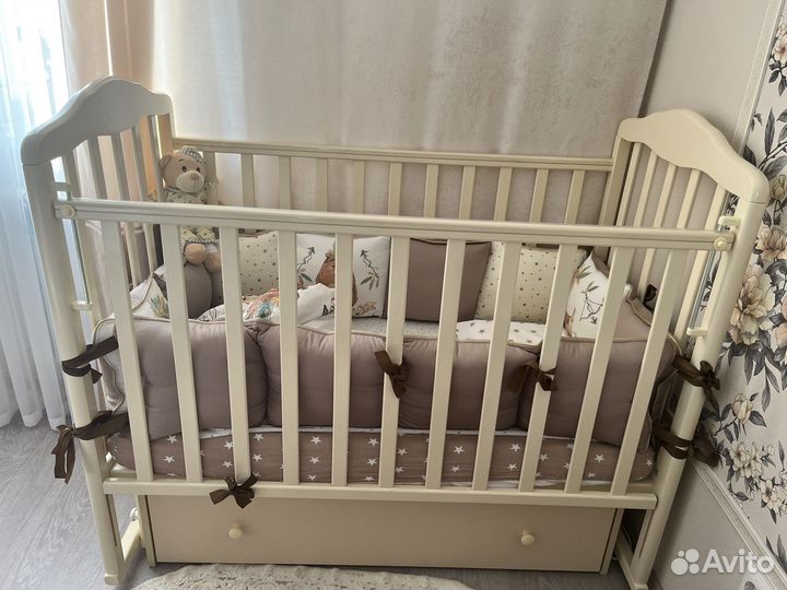 Кровать Алита 4/6, бортики Minky Moon