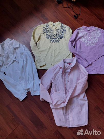 Блузки школьная р.146,лонгсливы 140-146