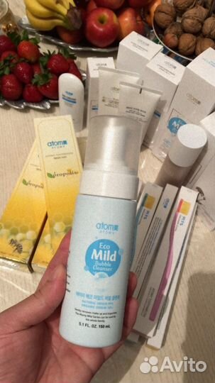 Зубная паста и щетки атоми