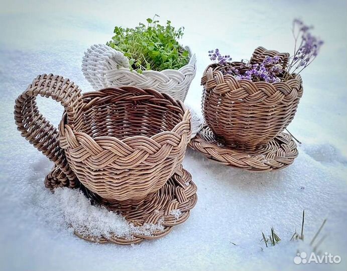 Плетеные корзины - чаши