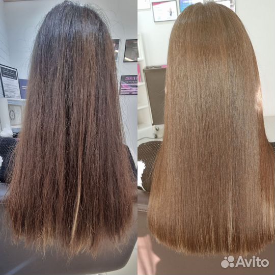 Кератиновое выпрямление волос