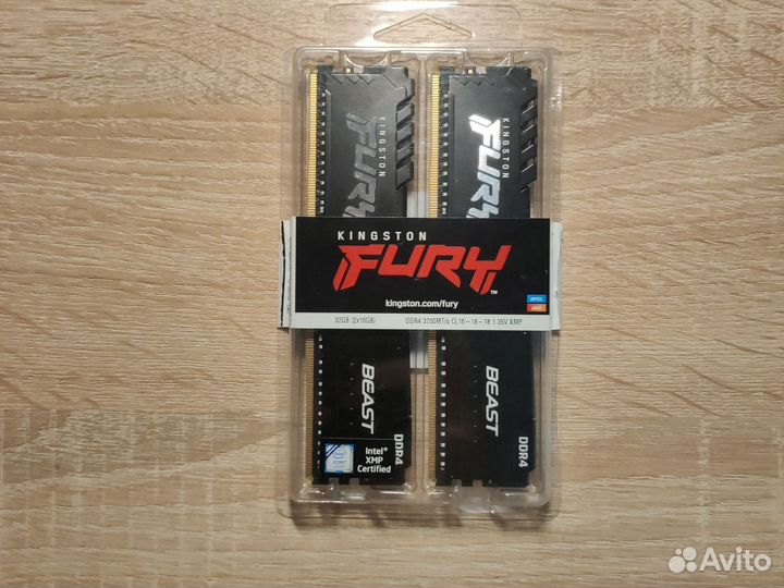 HyperX Fury Beast 32GB DDR4 3200Mhz Новая