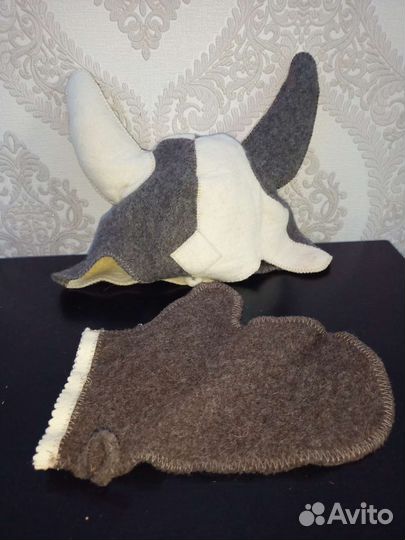 Шапка с рукавицей для сауны бани Викинг