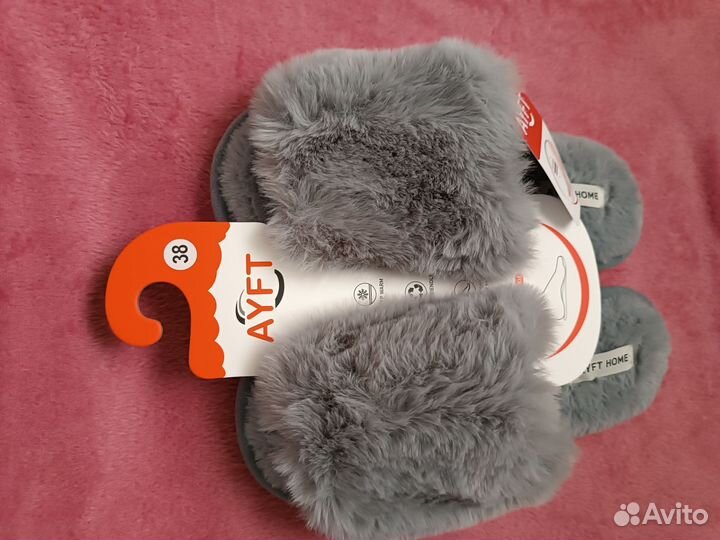 Меховые тапочки, 38 размер