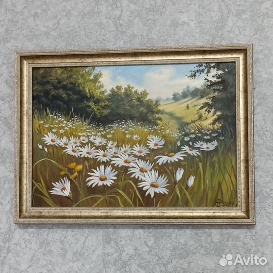 Картина маслом «Ромашки»