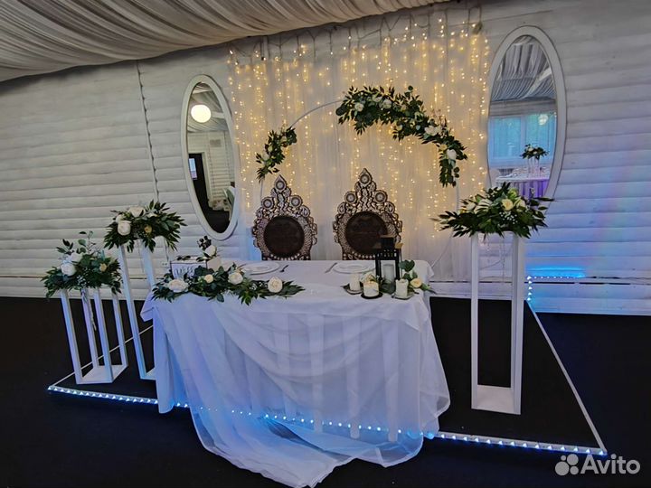 Украшения свадебного банкетного зала