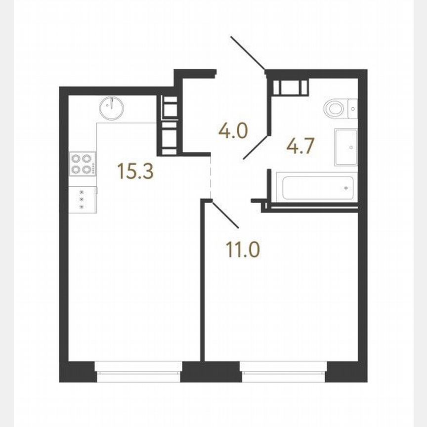 1-к. квартира, 35 м², 6/14 эт.