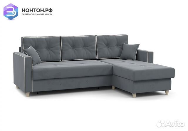 Диван угловой дельфин Айрин серый