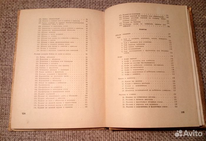 Сладкие блюда напитки. 1958 год