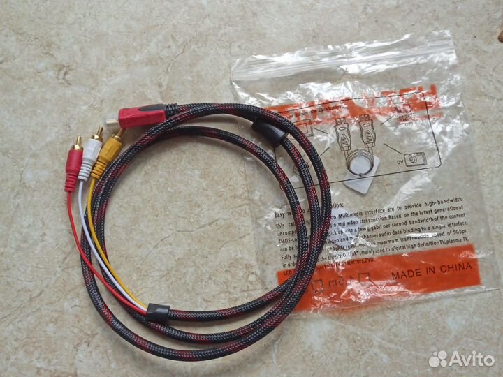 Кабель hdmi и тюльпан