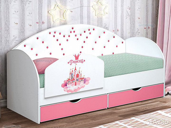 Детская кровать от 3 лет с бортиками. В наличии
