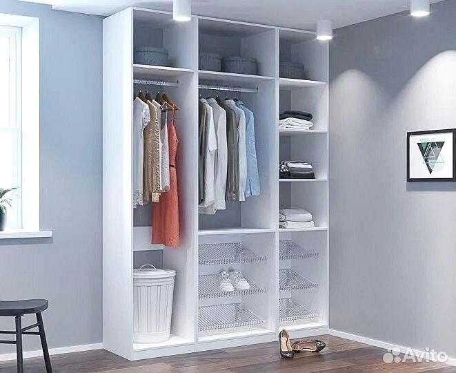 Гардеробная на заказ, производство мебели