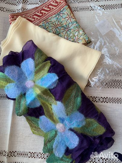 Палантин, шарф, 100 натуральный шелк, Италия