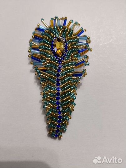 Брошь булавка (перо)