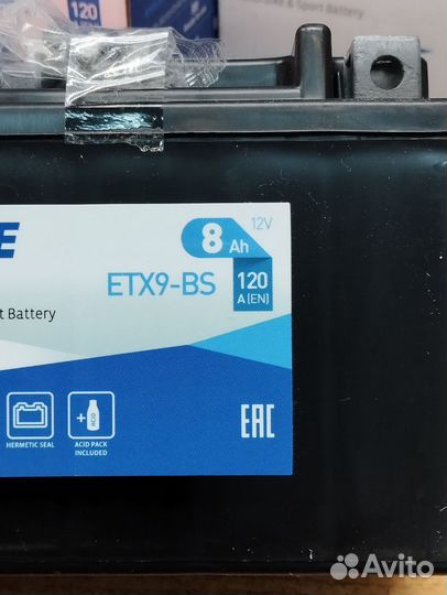 Аккумулятор ETX9-BS exide