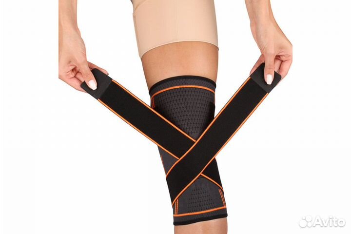 Суппорт колена indigo с компресс.лямками