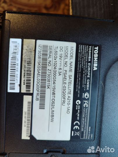 Ноутбук Toshiba satellite A210