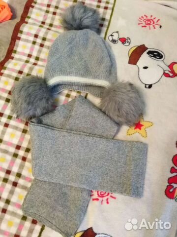 Шапка, шарф, комплект зимний